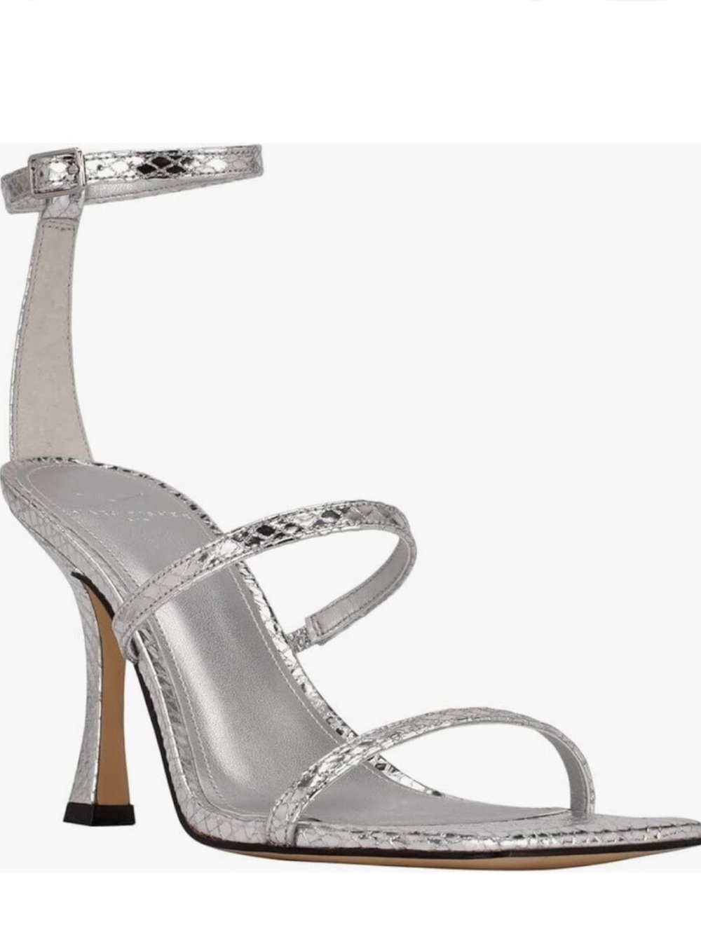 Marc Fisher | Dalida
Silver Leather Size 8 Ankle Strap reptile snake texture
